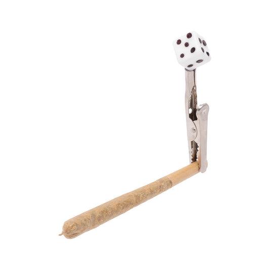 12pk. White Dice Top Roach Clips