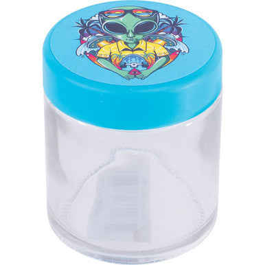 12Ct. 90Ml Medium Alien Design Child Resistant Glass Jar