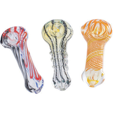 12ct. 3" Asst Color Hand Blown Glass Pipes