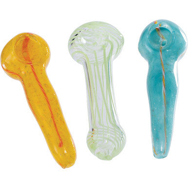 12ct. 4" Asst Color Hand Blown Glass Pipes