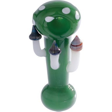 4" 3 Mushroom Hand Pipe - Green