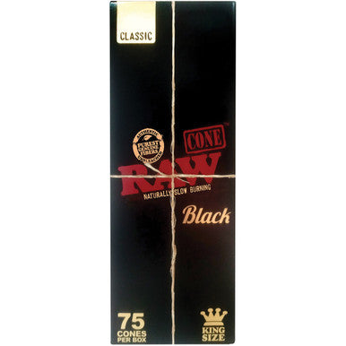 75 Ct. Raw Black Classic Cone - King Size