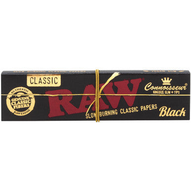 24 Ct. Raw Black Connoisseur King Slim With Tips