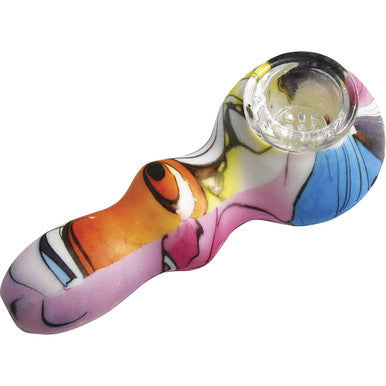12Ct. Asst. Silicone Tobacco Pipe With Glass