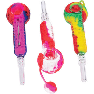 Silicone Pipe & Nectar Collector With Tool (Color Varies)