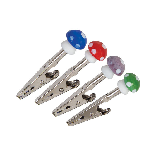 12pk. Mushroom Top  Asst. Color Roach Clips