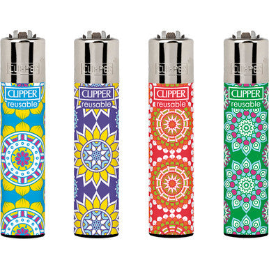 48Ct. Flower Geometric Clipper Lighters