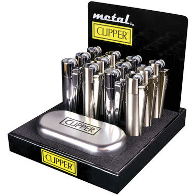 12Ct. Silver Colored Metal Clipper Lighters