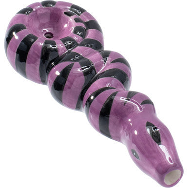 3.5in Purple Snake Ceramic Pipe - Wacky Bowlz