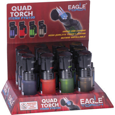 12Ct. Eagle Luxury QUAD Torch W/ Filp Top