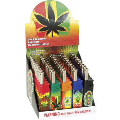 50Ct. Extanded EleCtronic Lighters Leaf Wrap