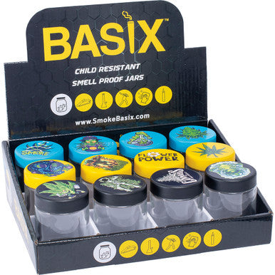 12Ct. 120Ml Large Leaf Design Child Resistant Glass Jar