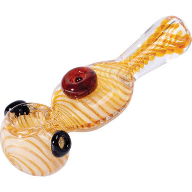 4.5" Spiral Color Line Button Belly Pipe (Color May Vary)