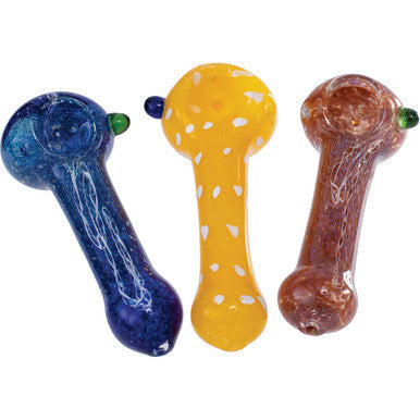 12ct. 4" Asst  Color Hand Blown Glass Pipes