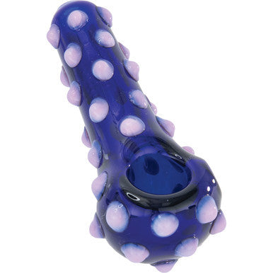 4" Polka Dot Spoon Stuffed Hand Pipe - Pink