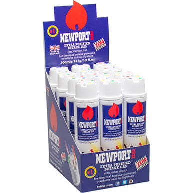 12Ct 300ml. Newport Butane Made In Uk