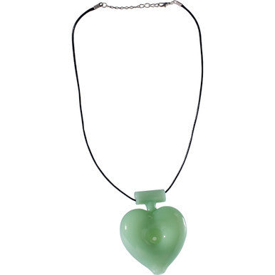 3in Green Necklace Heart Hand Pipe