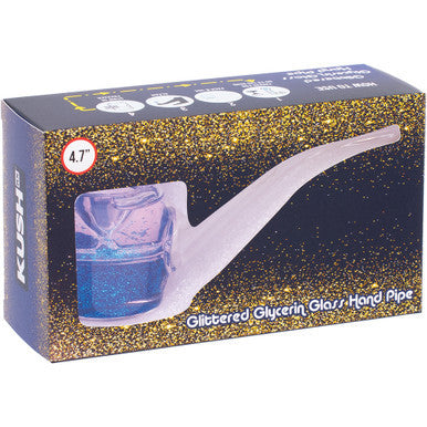 5in Blue Liquid Glitter Sherlock Hand Pipe