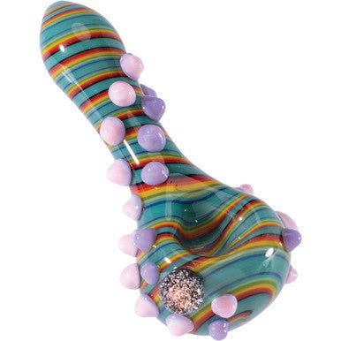 4.5in Green Swirl Tentacle Spoon Hand Pipe