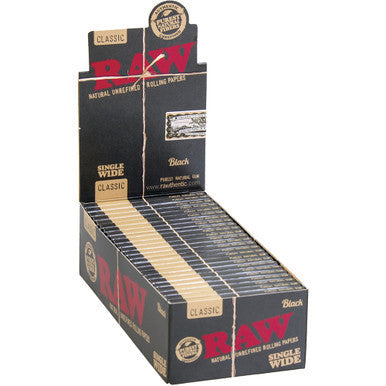 50 Ct. Raw Black Natural Unrefined Single Wide