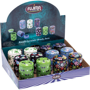 12Count Small Ceramic Stash Jars - Printed