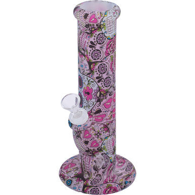 10" Colorful Printed Silicone Water Pipe With Glass Bowl