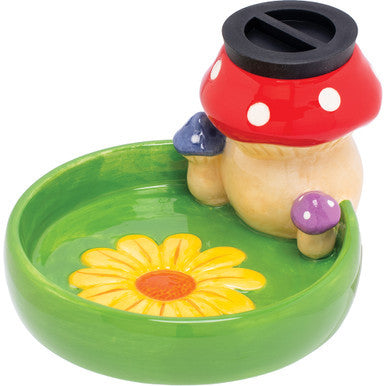 5.5In Stashtray - Mushroom & Flowers