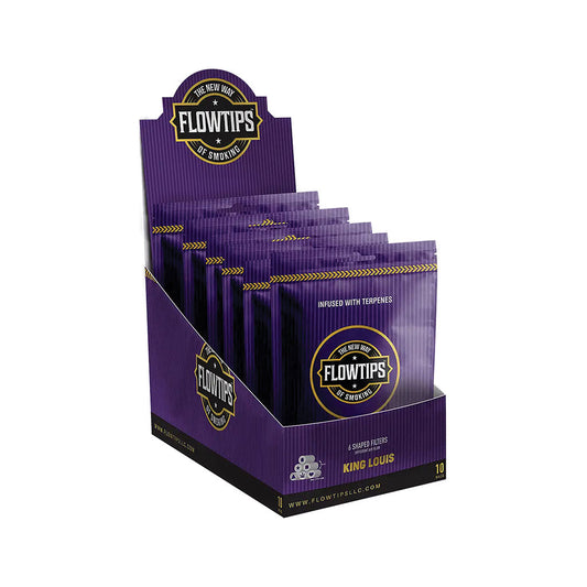 10ct FlowTips King Louis Terpene Shaped 6mm Filter Tips (25c