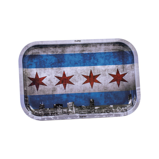 Small Chicago Skyline / Flag Rolling Tray