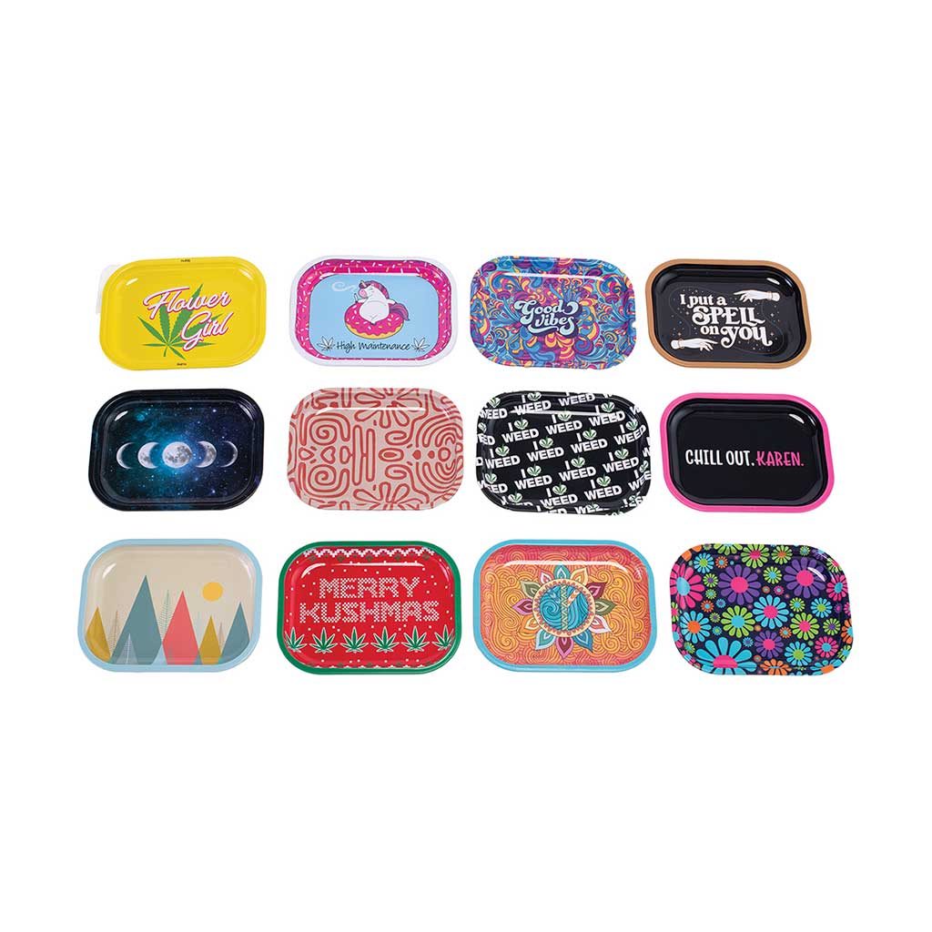 30ct Mini Size Rolling Trays (7in x 5.5in) - Random Designs