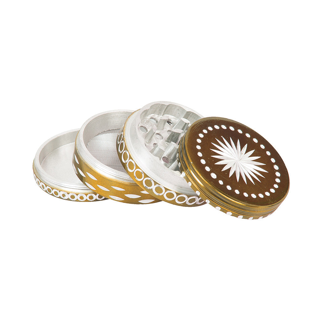 4 Parts Aluminum Diamond Cut Gold 2.48" (63mm)