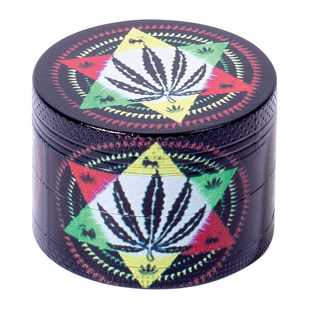 12ct. 4 Part Leaf Design Grinder 50mm. Zinc Alloy