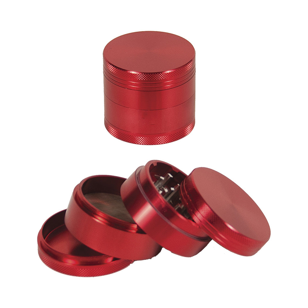 4 Part 2.25" Red Aluminum Grinder