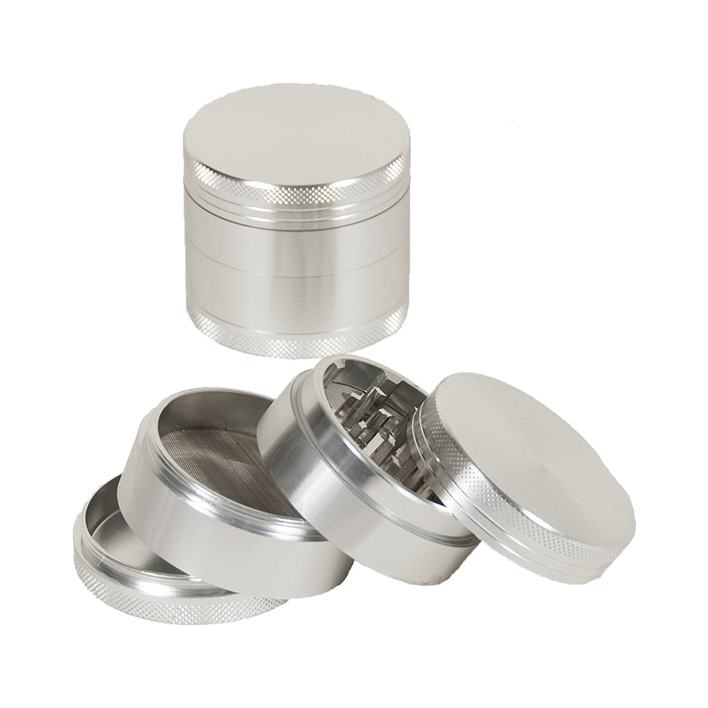 4 Part 2.1" Silver Aluminum Grinder