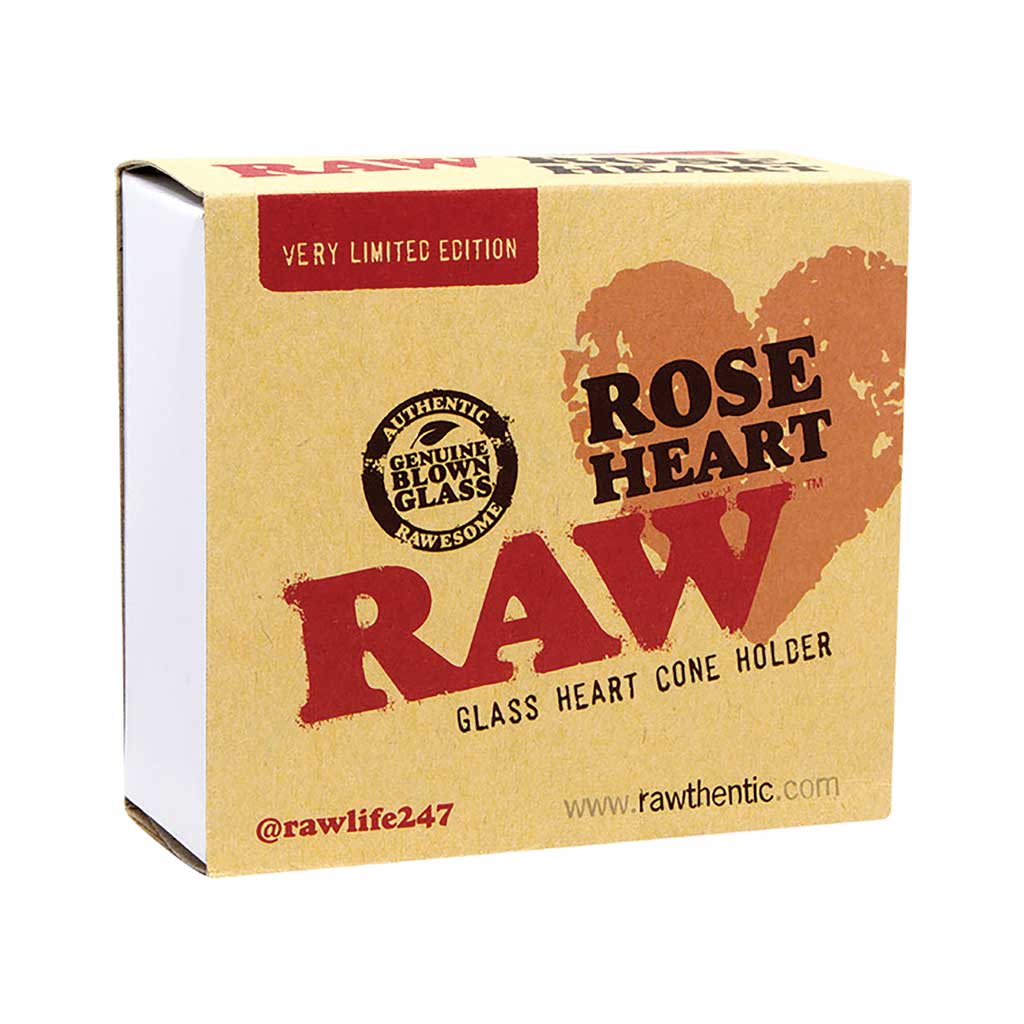Raw Glass Rose Heart Cone Holder