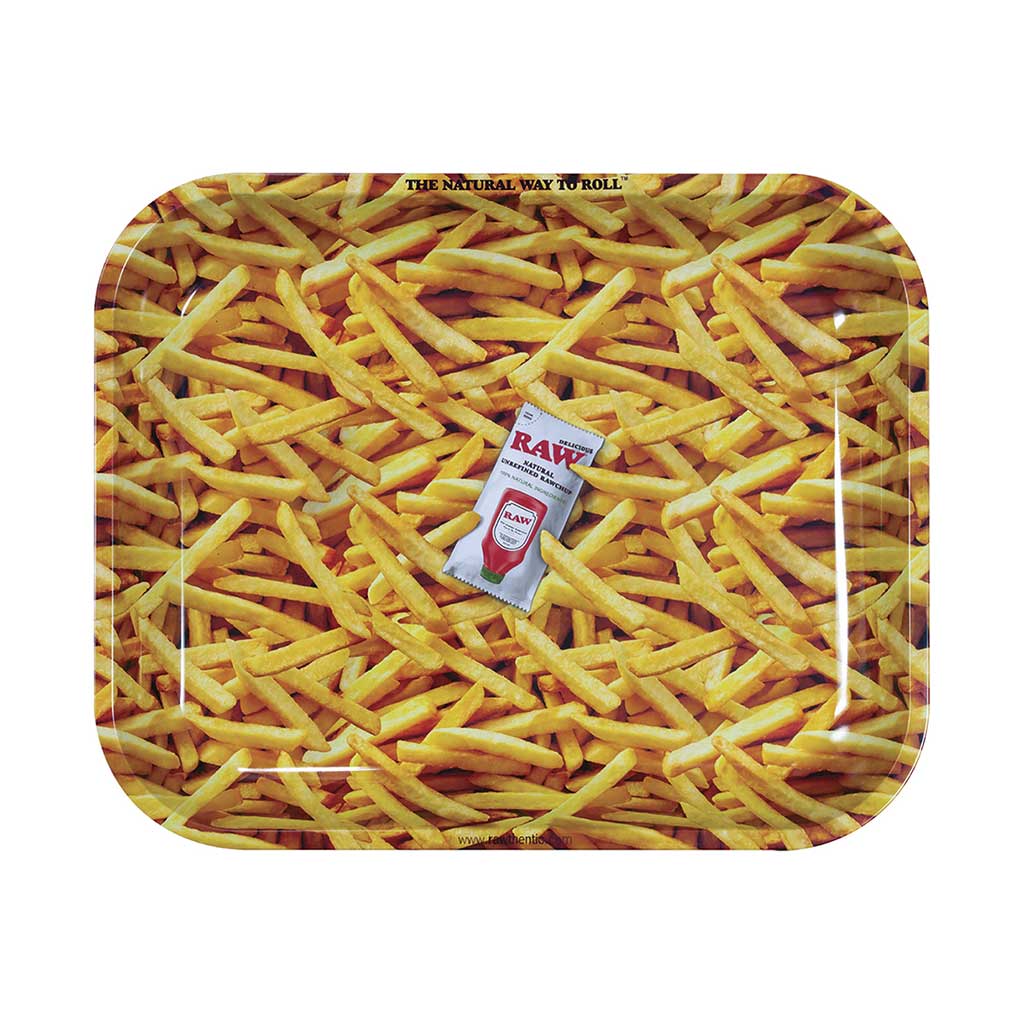 Large Raw Rolling Metal Tray French Fries