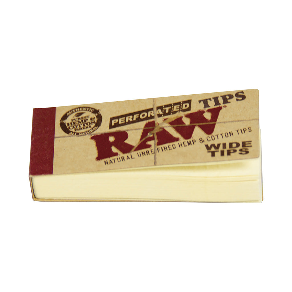 50ct. Raw Wide Tips Perforated Hemp Cotton