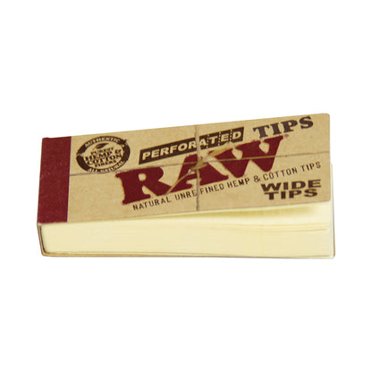 50ct. Raw Wide Tips Perforated Hemp Cotton