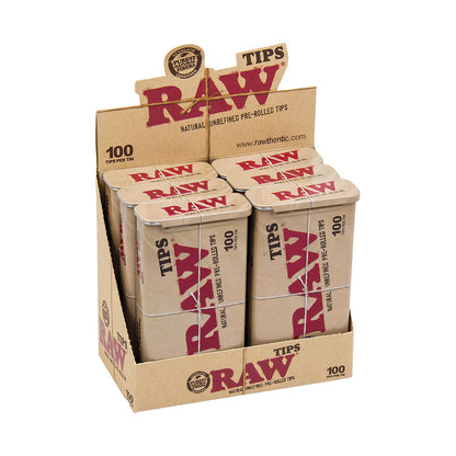 6ct. Raw Pre-rolled Tips In Tin 100/tin