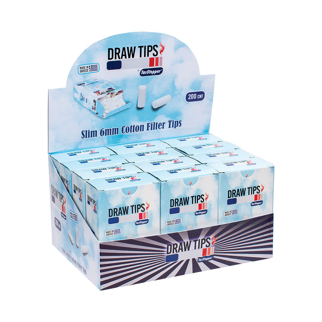 12ct. 200pcs Cotton Slim 6mm Filter Tips - by Tar Stopper