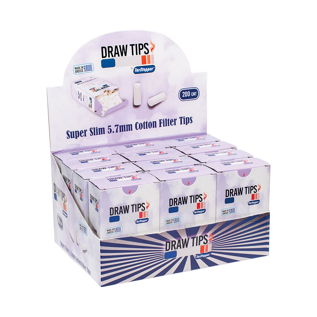 12ct. 200pcs Cotton Super Slim 5.7mm Filter Tips - by Tar St