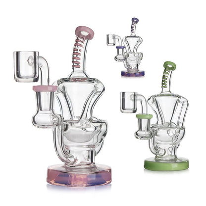 HITTN GLASS BENT NECK RECYCLER DAB RIG