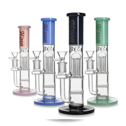 HITTN HONEYCOMB WITH 6-ARM TREE PERC STRAIGHT TUBE BONG
