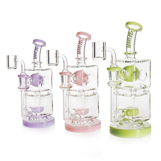 HITTN SHOWERHEAD PERC DAB RIG WITH DOUBLE CUBE CHAMBER