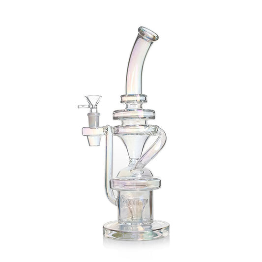 HOLOGRAPHIC RAINBOW MULTI-CHAMBERED SHOWERHEAD PERC RECYCLER RIG