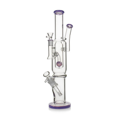 SPHERE PERC DOUBLE BOWL GLASS BONG WITH SIDE ARM RECYCLER