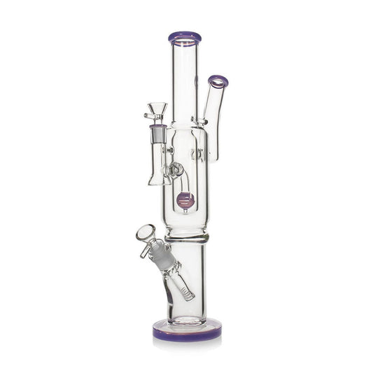 SPHERE PERC DOUBLE BOWL GLASS BONG WITH SIDE ARM RECYCLER
